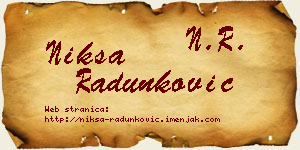 Nikša Radunković vizit kartica